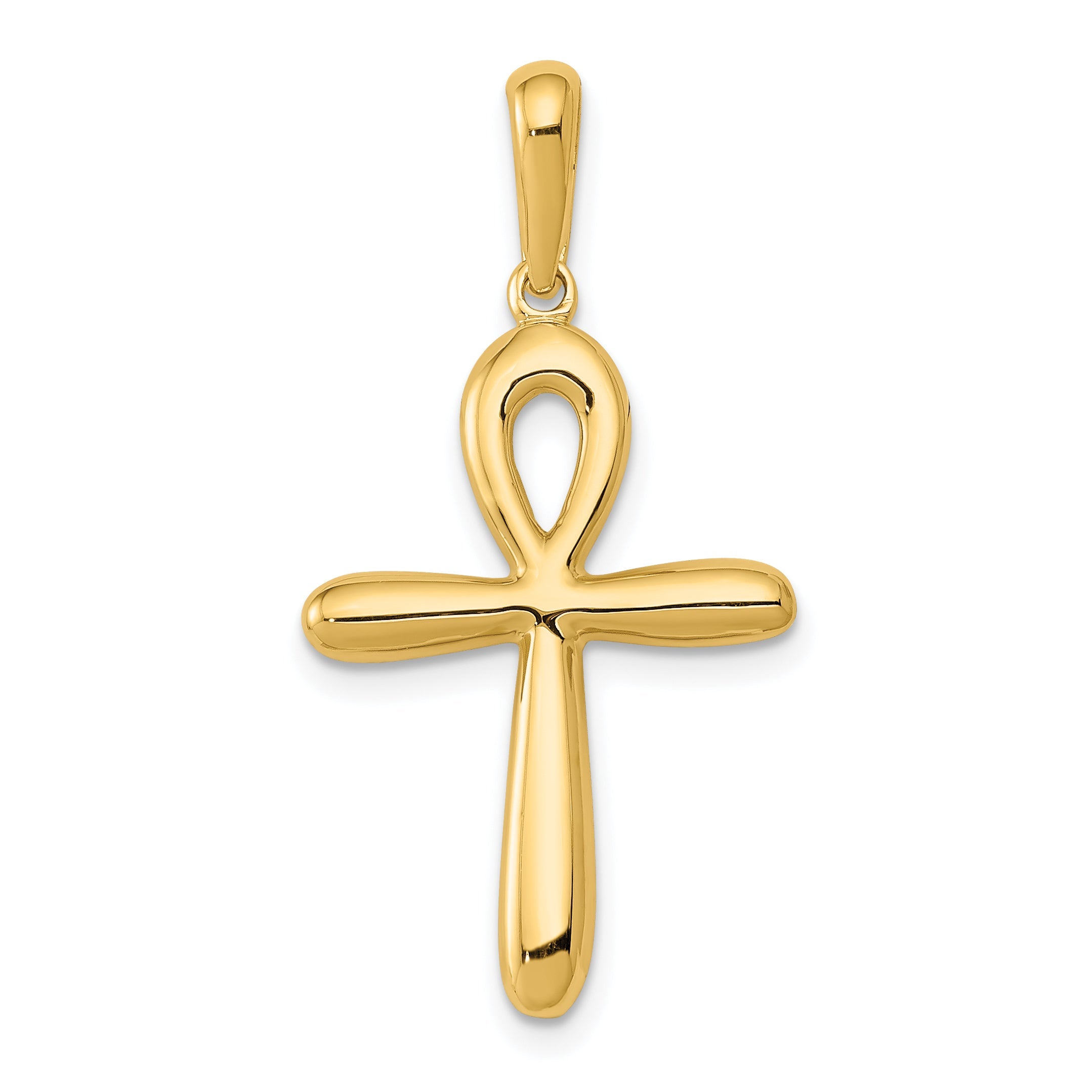 10K Yellow Gold Ankh Cross Pendant