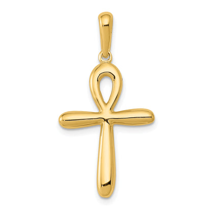 10K Yellow Gold Ankh Cross Pendant
