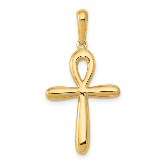 10K Yellow Gold Ankh Cross Pendant