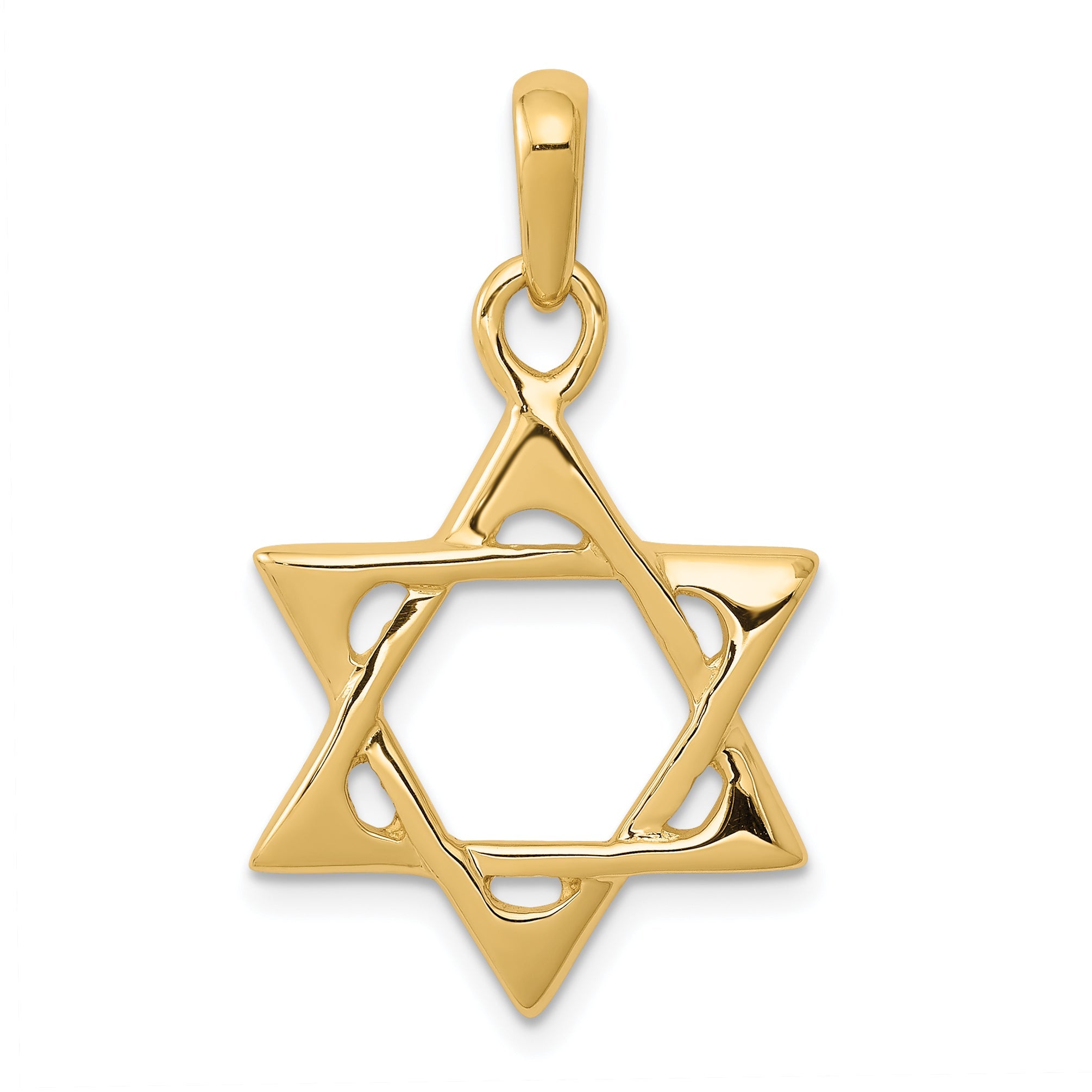 10K Yellow Gold Star Of David Pendant