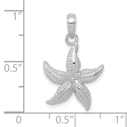 10K White Gold Starfish Pendant