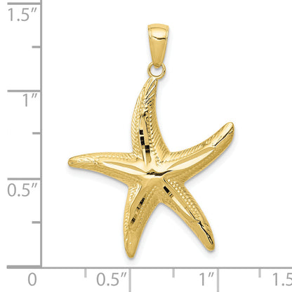 10K Yellow Gold 10K Diamond-Cut Starfish Pendant
