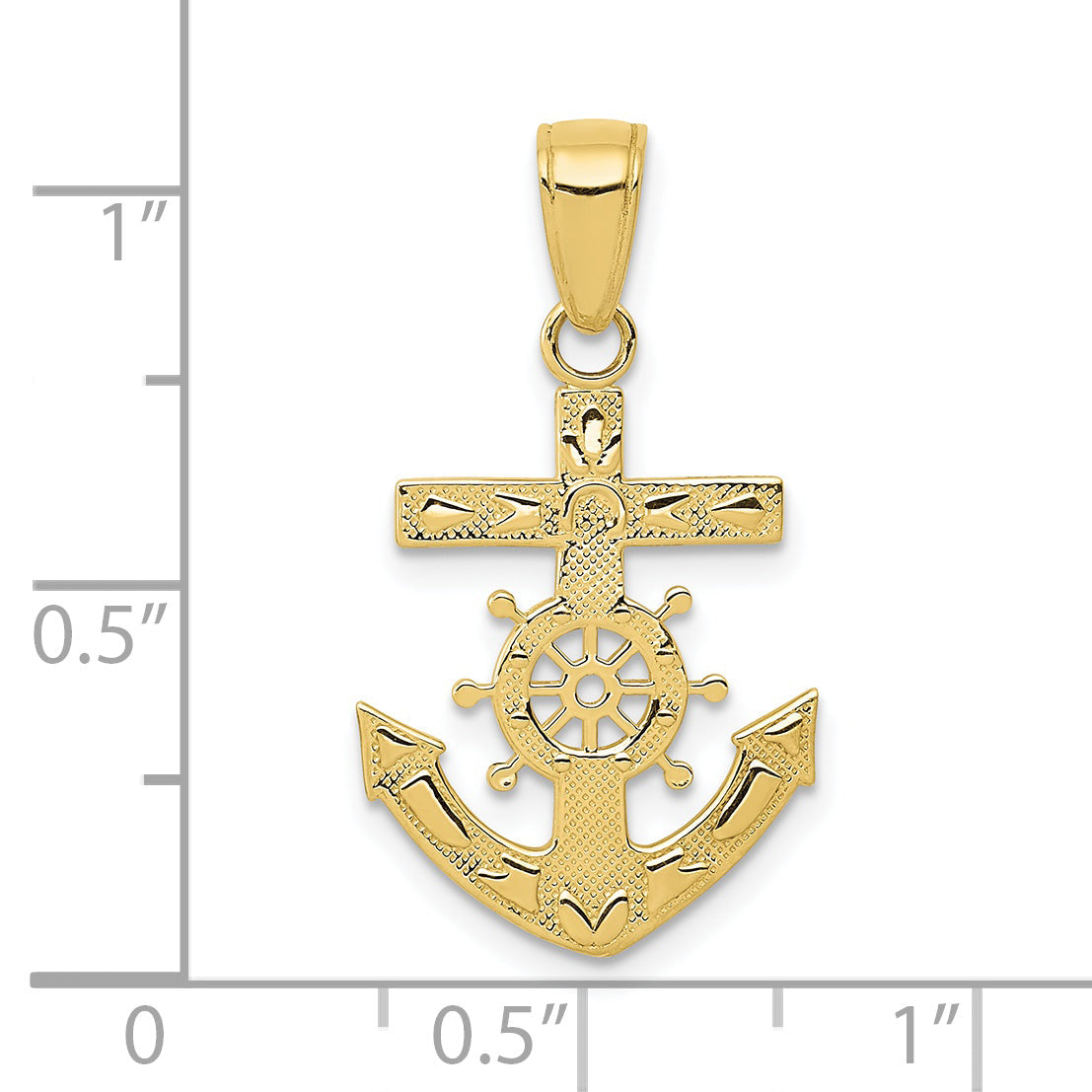 10K Yellow Gold Mariner'S Cross Pendant