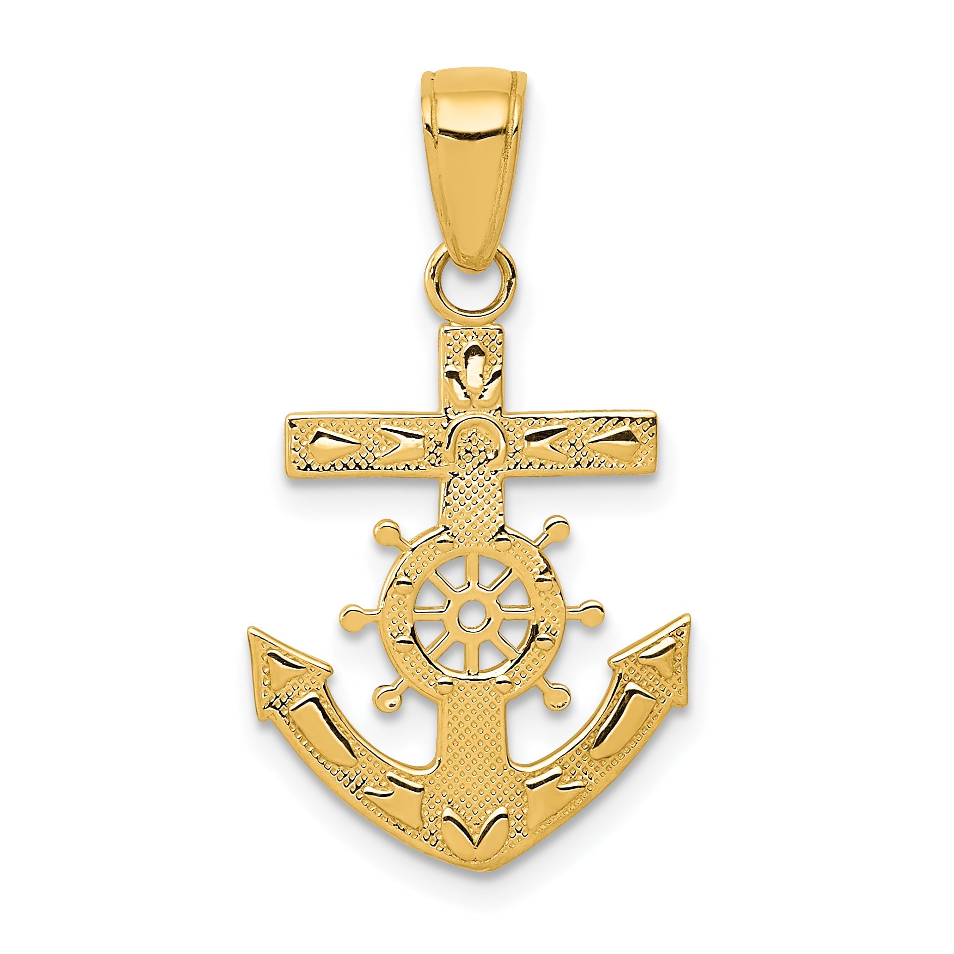 10K Yellow Gold Mariner'S Cross Pendant