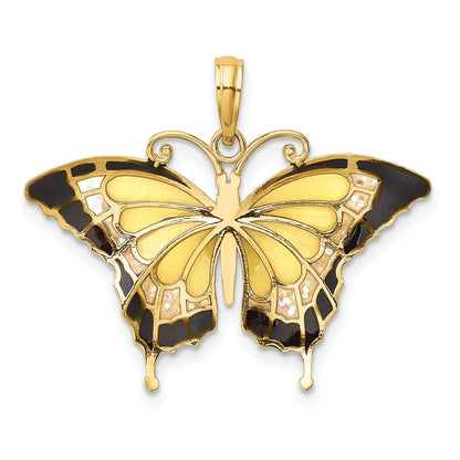10K Yellow Gold 10K Enameled Butterfly Pendant