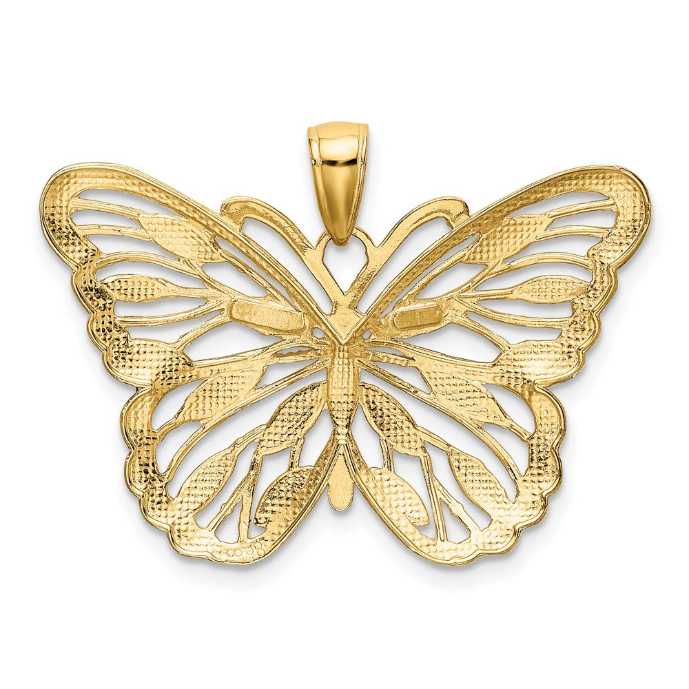 10K Yellow W/Rhodium 10K W/Rhodium Butterfly Pendant