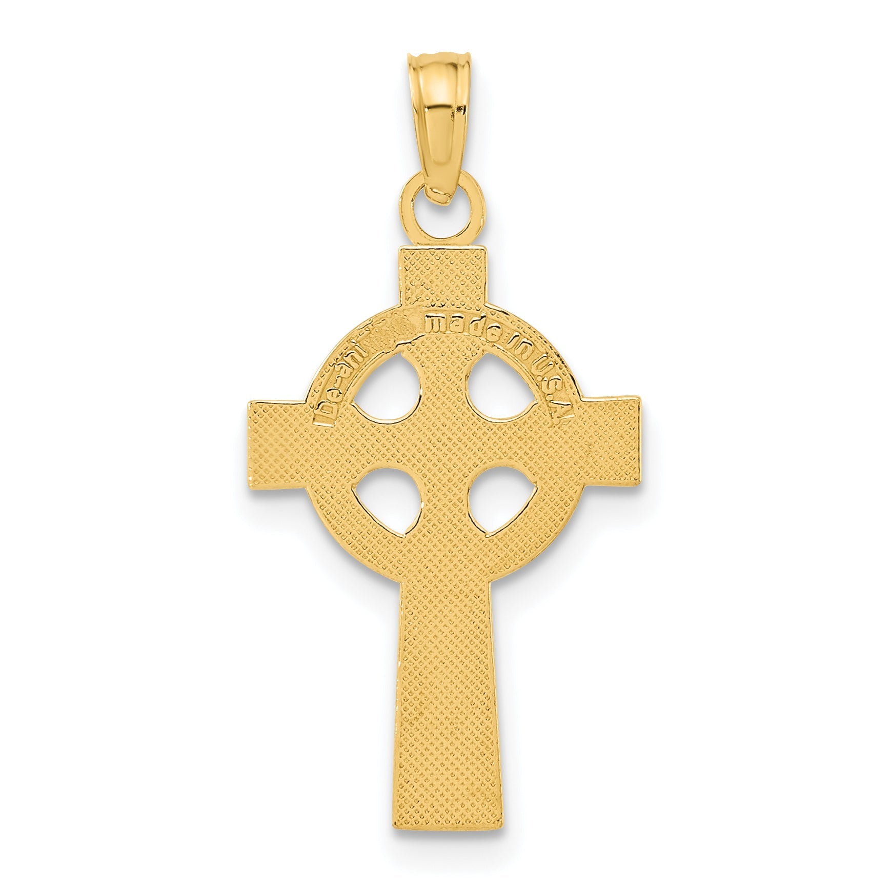 10K Yellow Gold Celtic Cross W/Eternity Circle Pendant