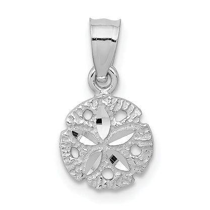 10K White Gold Sand Dollar Pendant