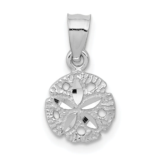 10K White Gold Sand Dollar Pendant