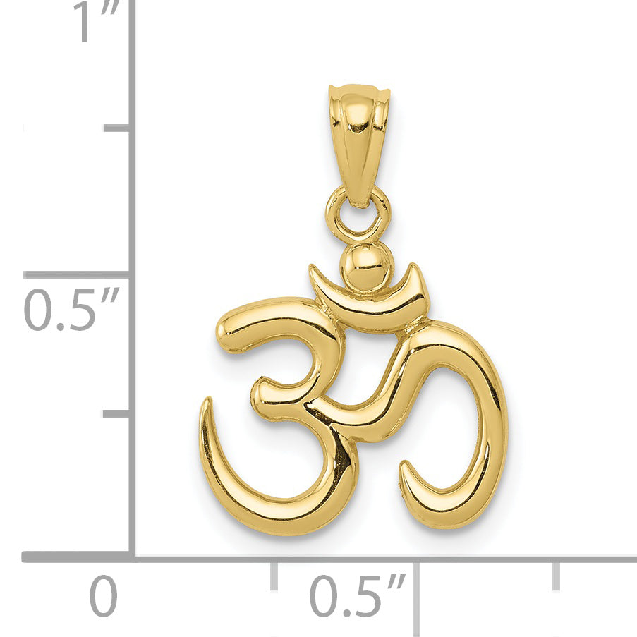 10K Yellow Gold Polished Om Symbol Pendant