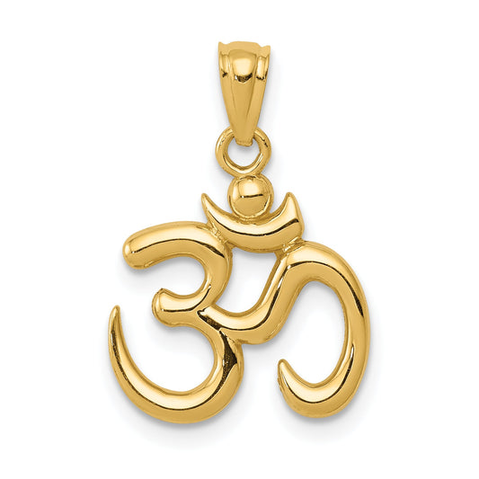 10K Yellow Gold Polished Om Symbol Pendant