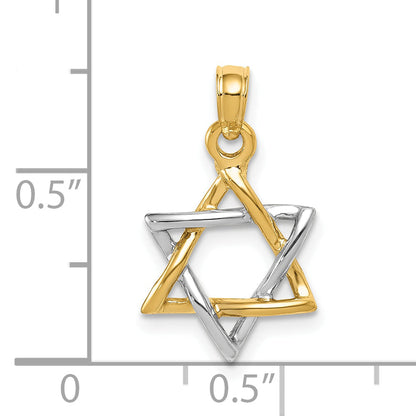 10K Two-Tone 10K Polished Star Of David Pendant