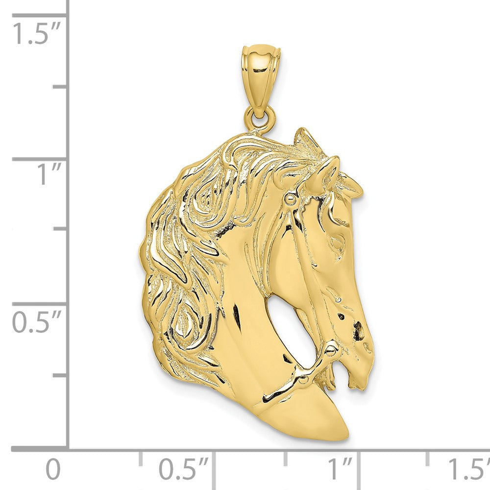 10K Yellow Gold 10K Horse Head W/Long Mane Charm