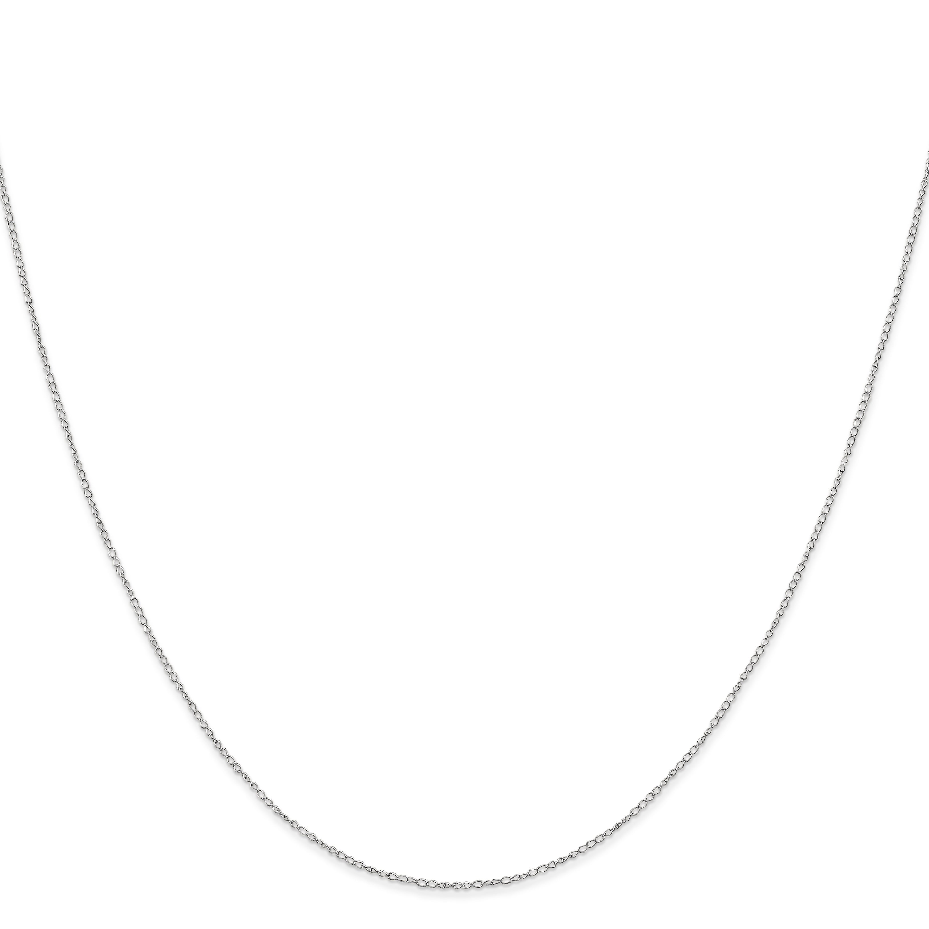 16 Inch 10K White Gold .42mm Carded Curb Chain Necklace