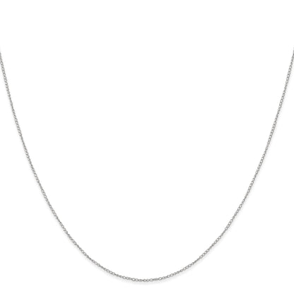 16 Inch 10K White Gold .42mm Carded Curb Chain Necklace
