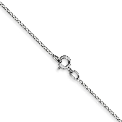 16 Inch 10K White Gold .42mm Carded Curb Chain Necklace