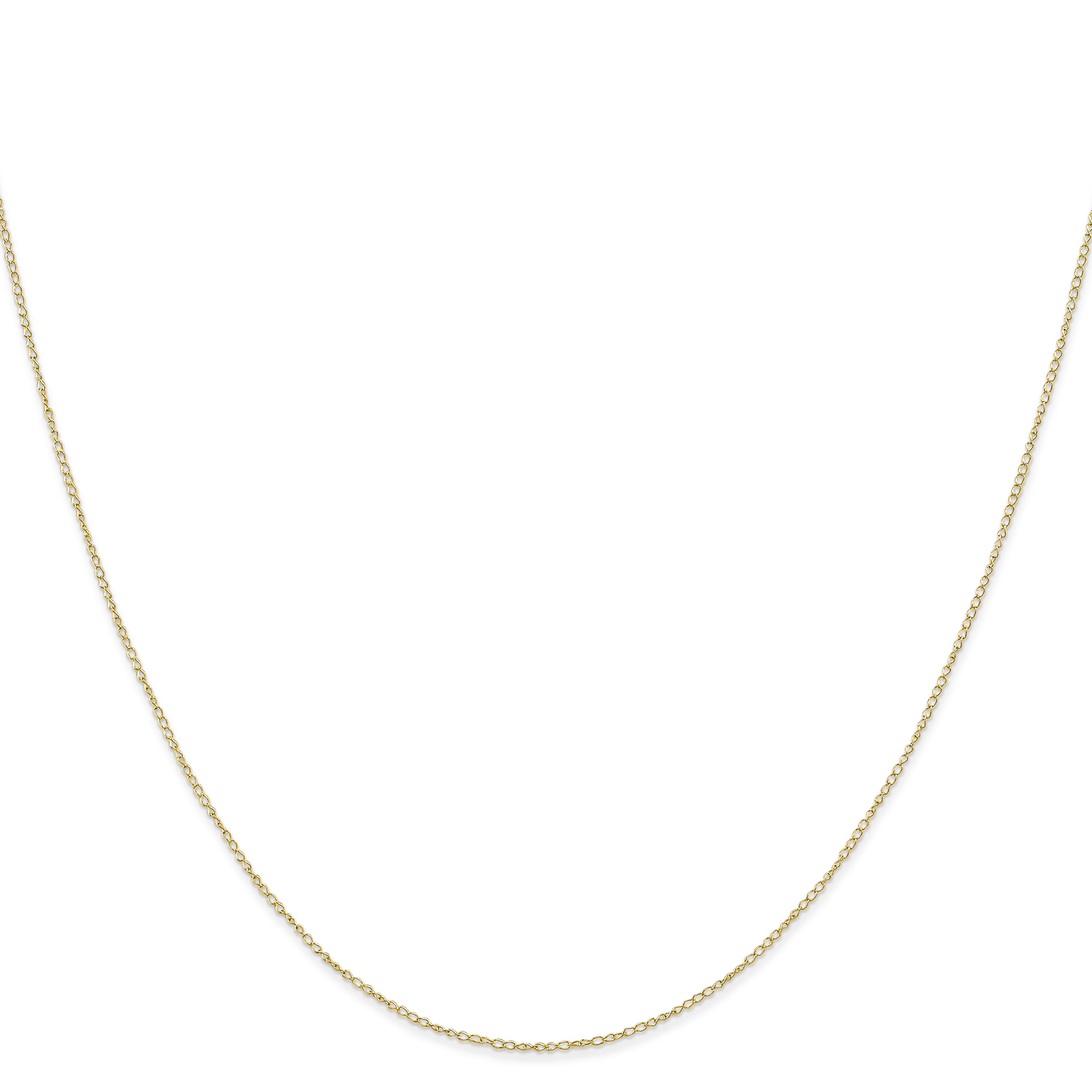 24 Inch 10K Yellow Gold .42mm Carded Curb Chain Necklace