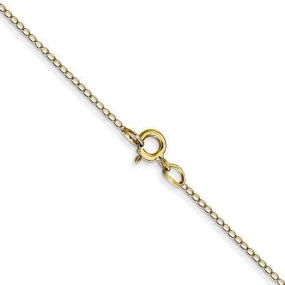 18 Inch 10K Yellow Gold .42mm Carded Curb Chain Necklace