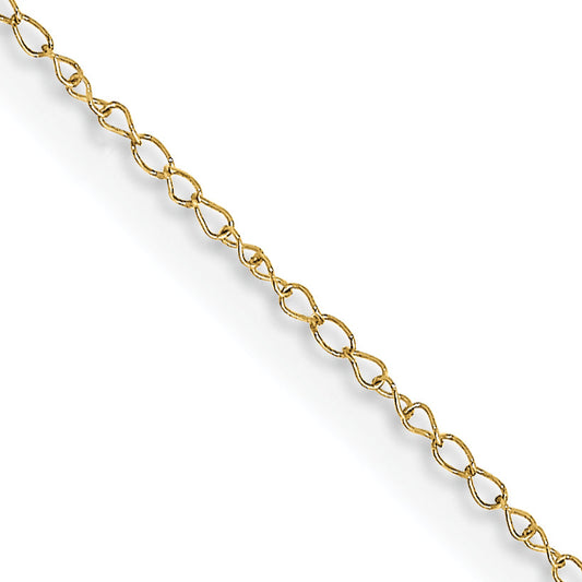 16 Inch 10K Yellow Gold .42mm Carded Curb Chain Necklace