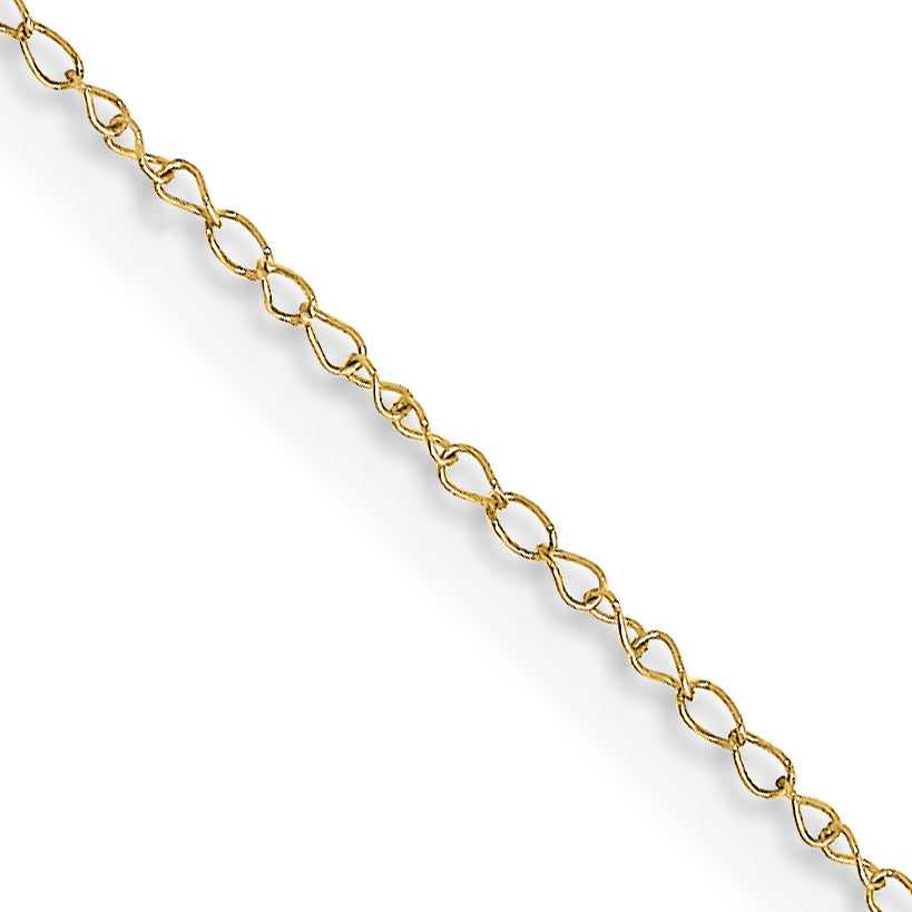 24 Inch 10K Yellow Gold .42mm Carded Curb Chain Necklace