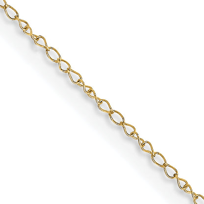 18 Inch 10K Yellow Gold .42mm Carded Curb Chain Necklace