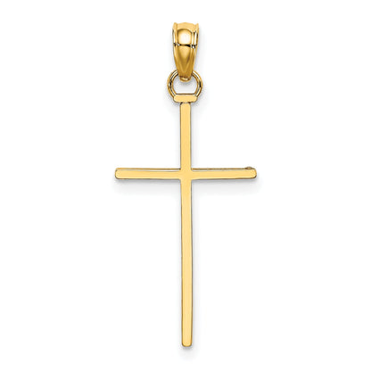 10K Yellow Gold Polished Cross Pendant