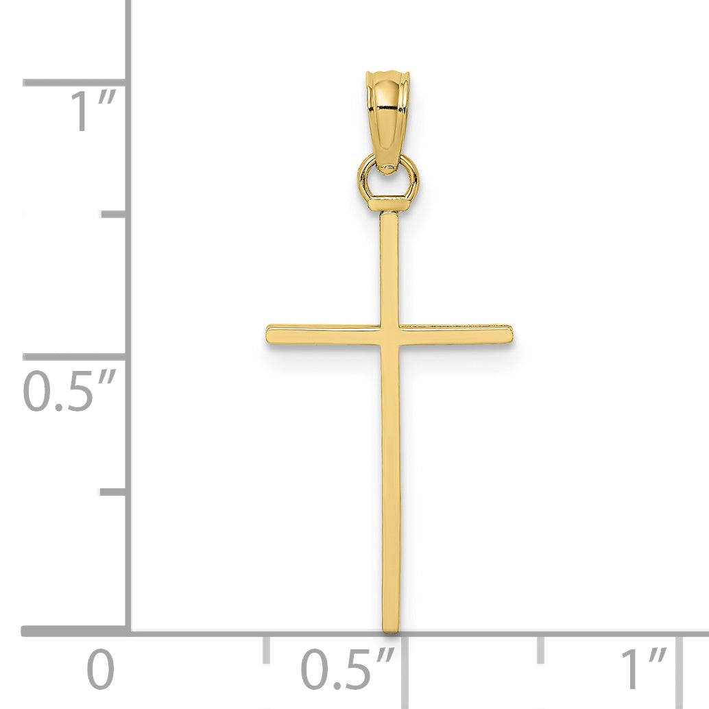 10K Yellow Gold Polished Cross Pendant