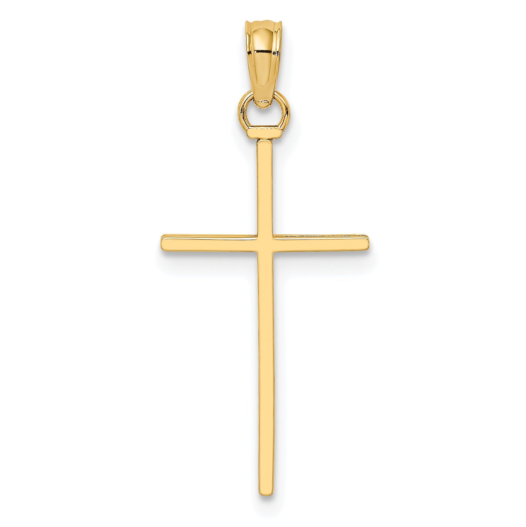 10K Yellow Gold Polished Cross Pendant
