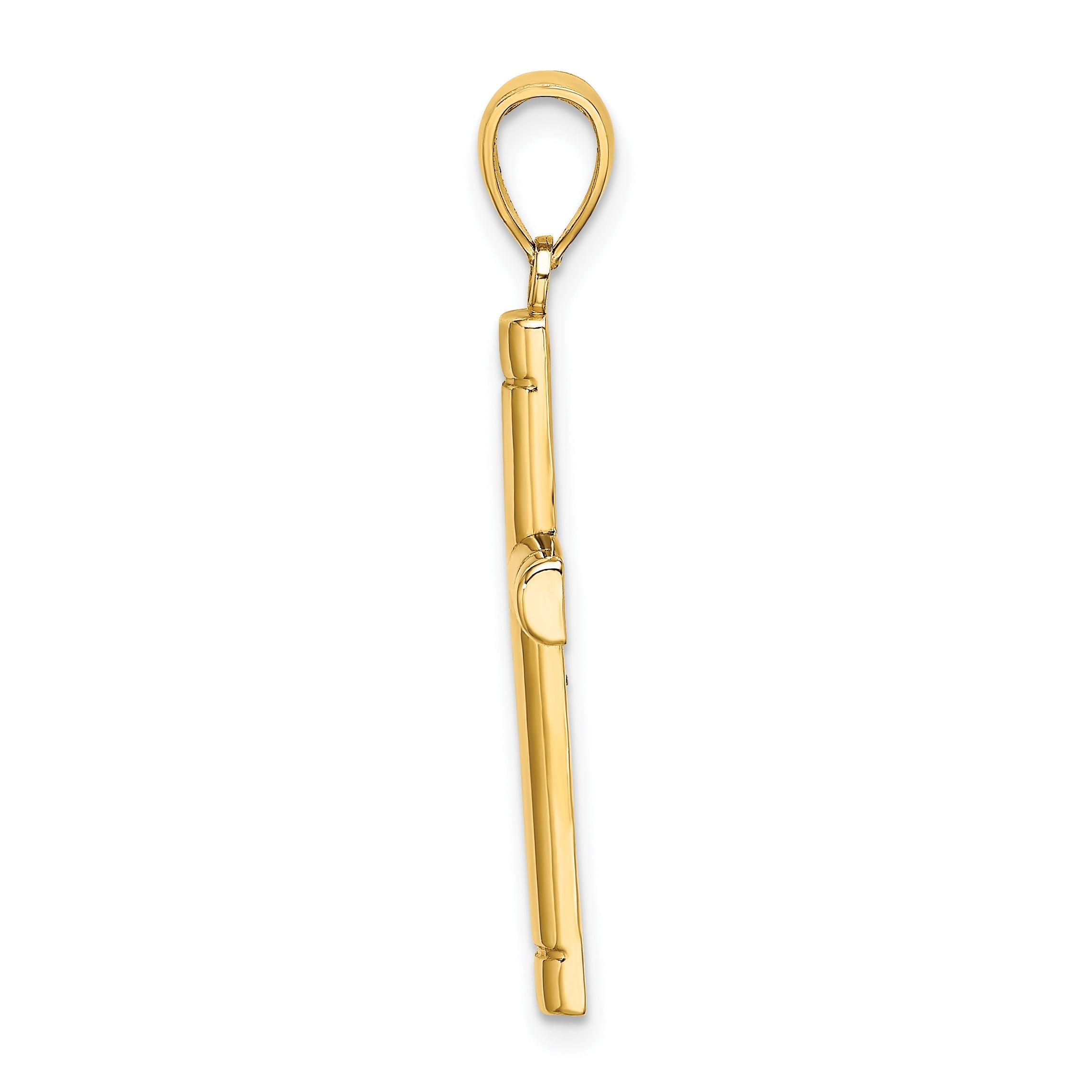10K Yellow Gold Tubular Cross Pendant