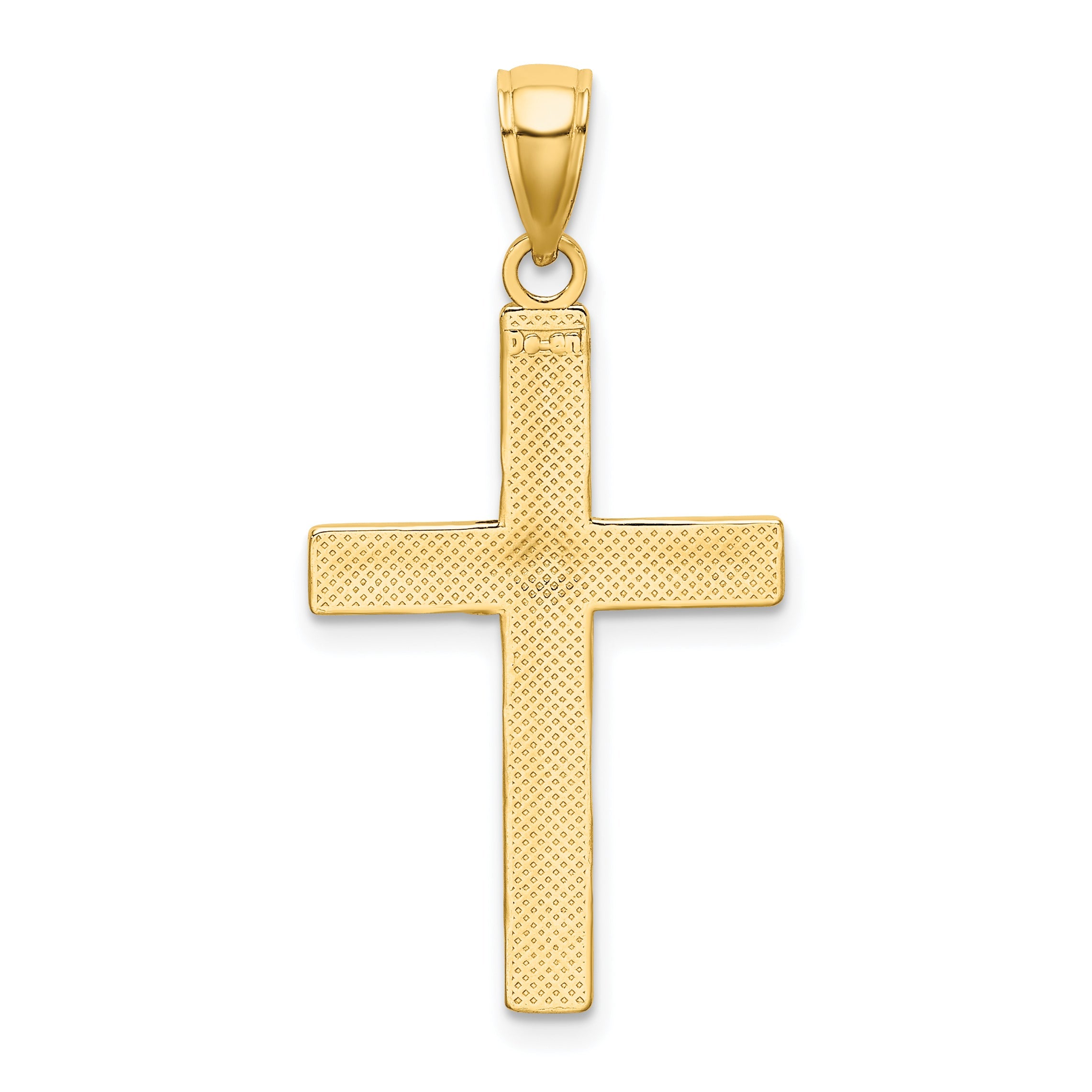 10K Yellow Gold Tubular Cross Pendant