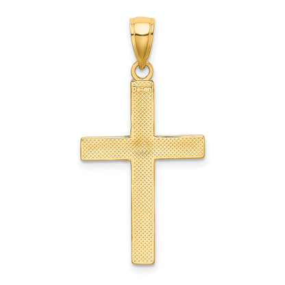 10K Yellow Gold Tubular Cross Pendant