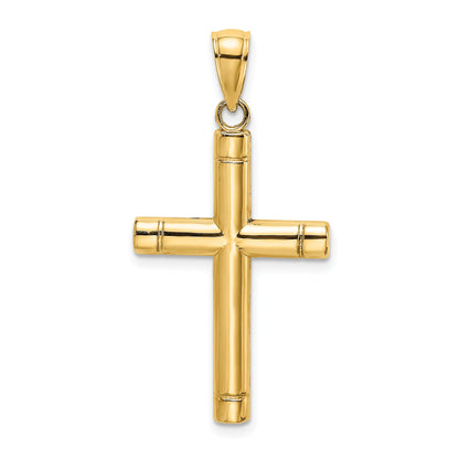 10K Yellow Gold Tubular Cross Pendant