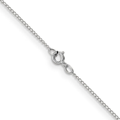 18 Inch 10K White Gold .5mm Carded Curb Chain Necklace