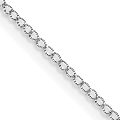 18 Inch 10K White Gold .5mm Carded Curb Chain Necklace
