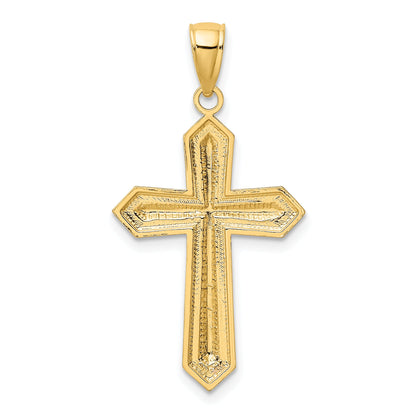 10K Yellow W/Rhodium 10K W/ Rhodium D/C Cross Pendant