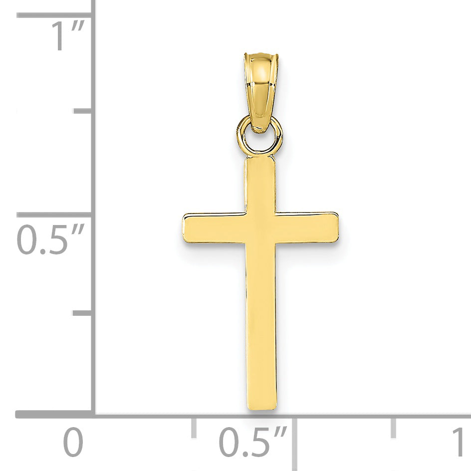 10K Yellow Gold Polished Cross Pendant