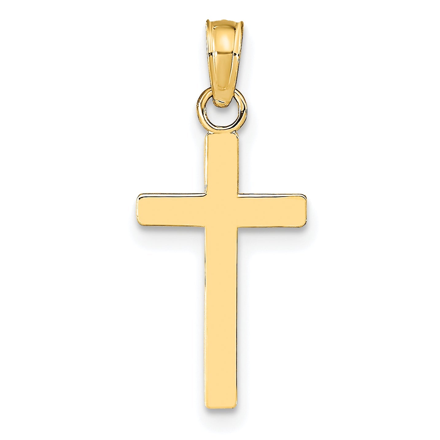 10K Yellow Gold Polished Cross Pendant
