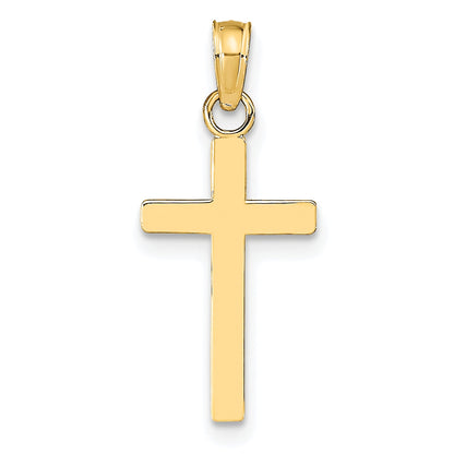 10K Yellow Gold Polished Cross Pendant