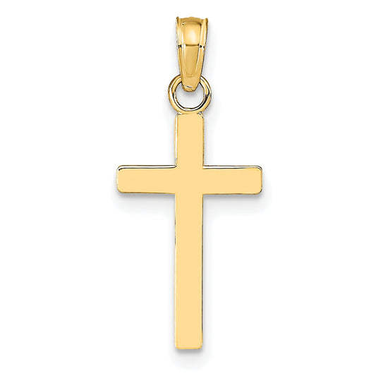 10K Yellow Gold Polished Cross Pendant