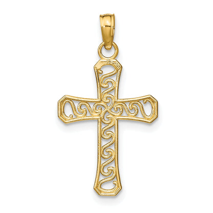 10K Yellow Gold Fancy Cross Pendant