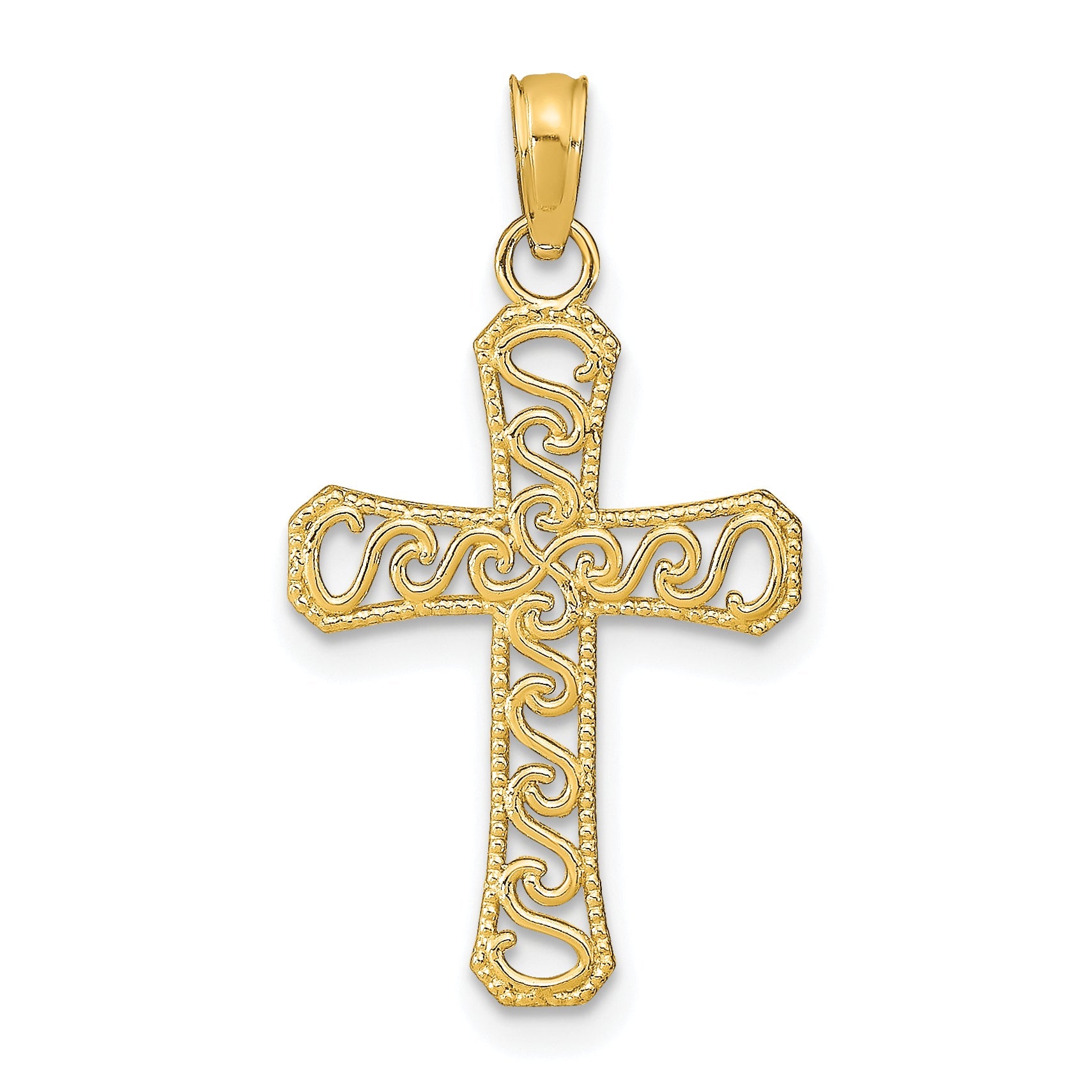 10K Yellow Gold Fancy Cross Pendant
