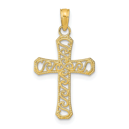 10K Yellow Gold Fancy Cross Pendant