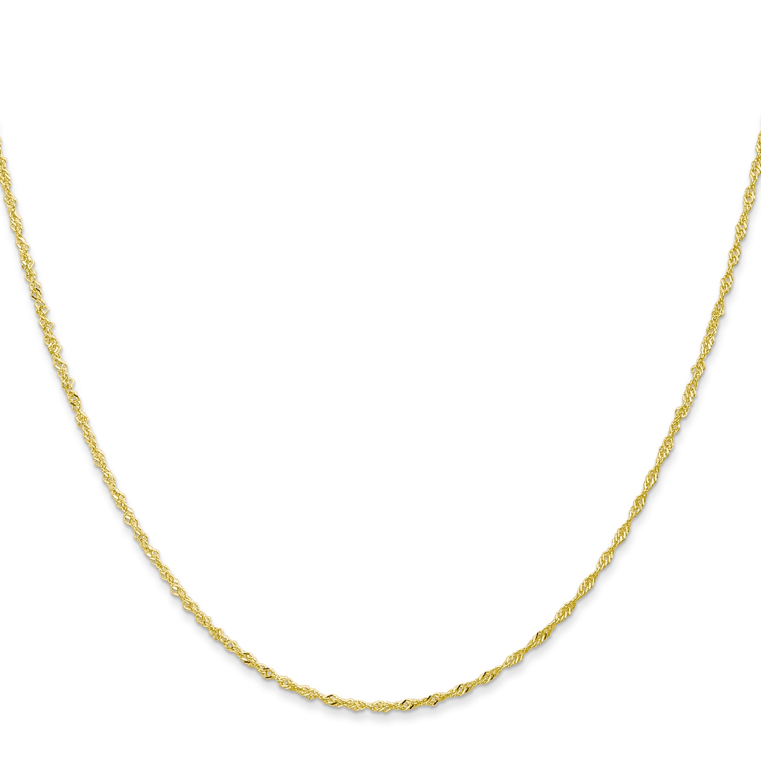18 Inch 10K 1.1mm Singapore Chain Necklace