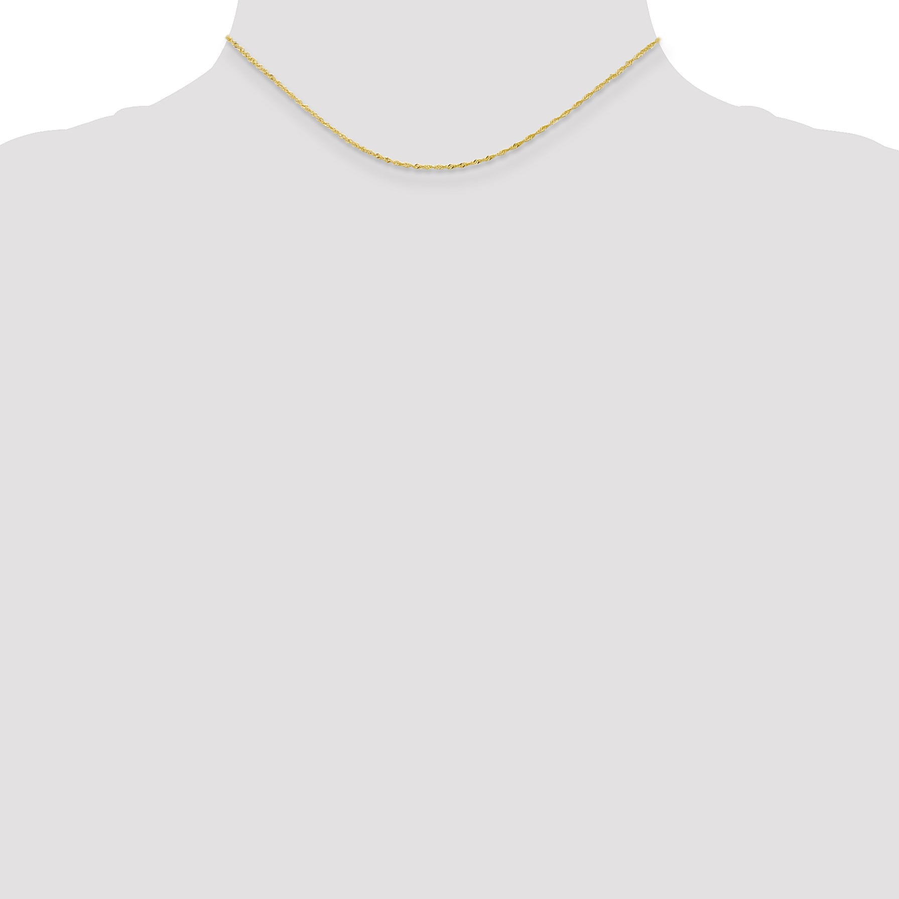 14 Inch 10K 1.1mm Singapore Chain Necklace