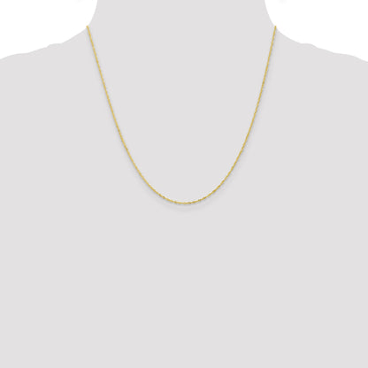 20 Inch 10K 1.1mm Singapore Chain Necklace
