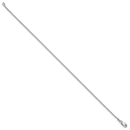 10K White Gold .95mm Box Chain Anklet