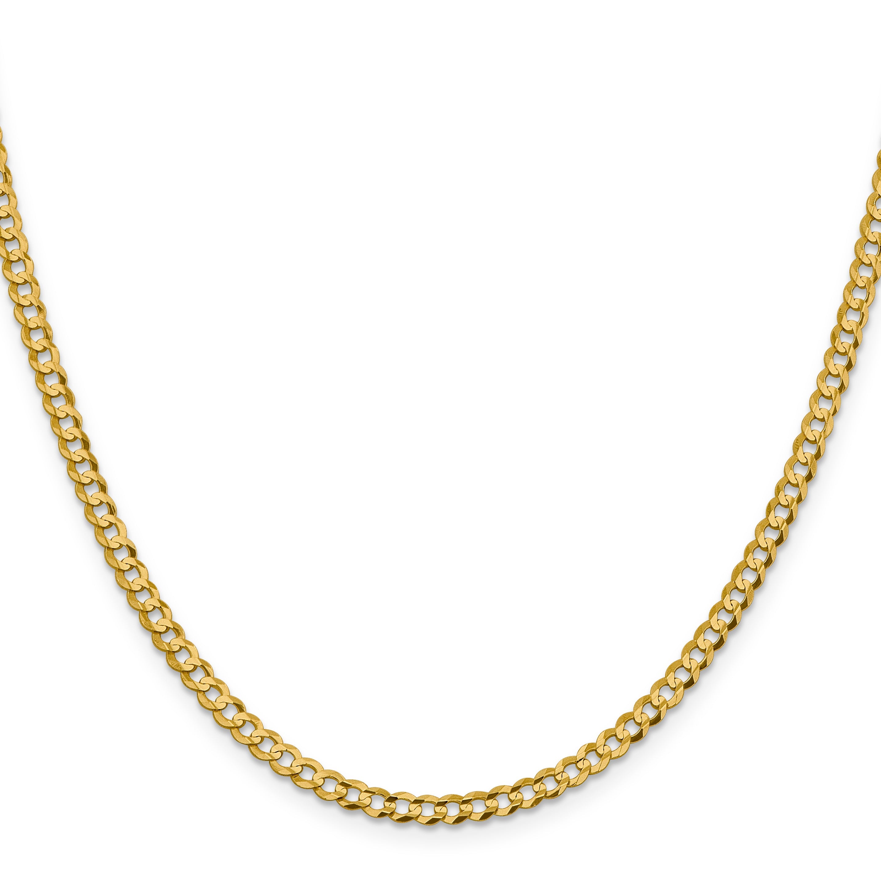 18 Inch 10K Yellow Gold 10K 3.7mm Lightweight Flat Cuban Chain Necklace