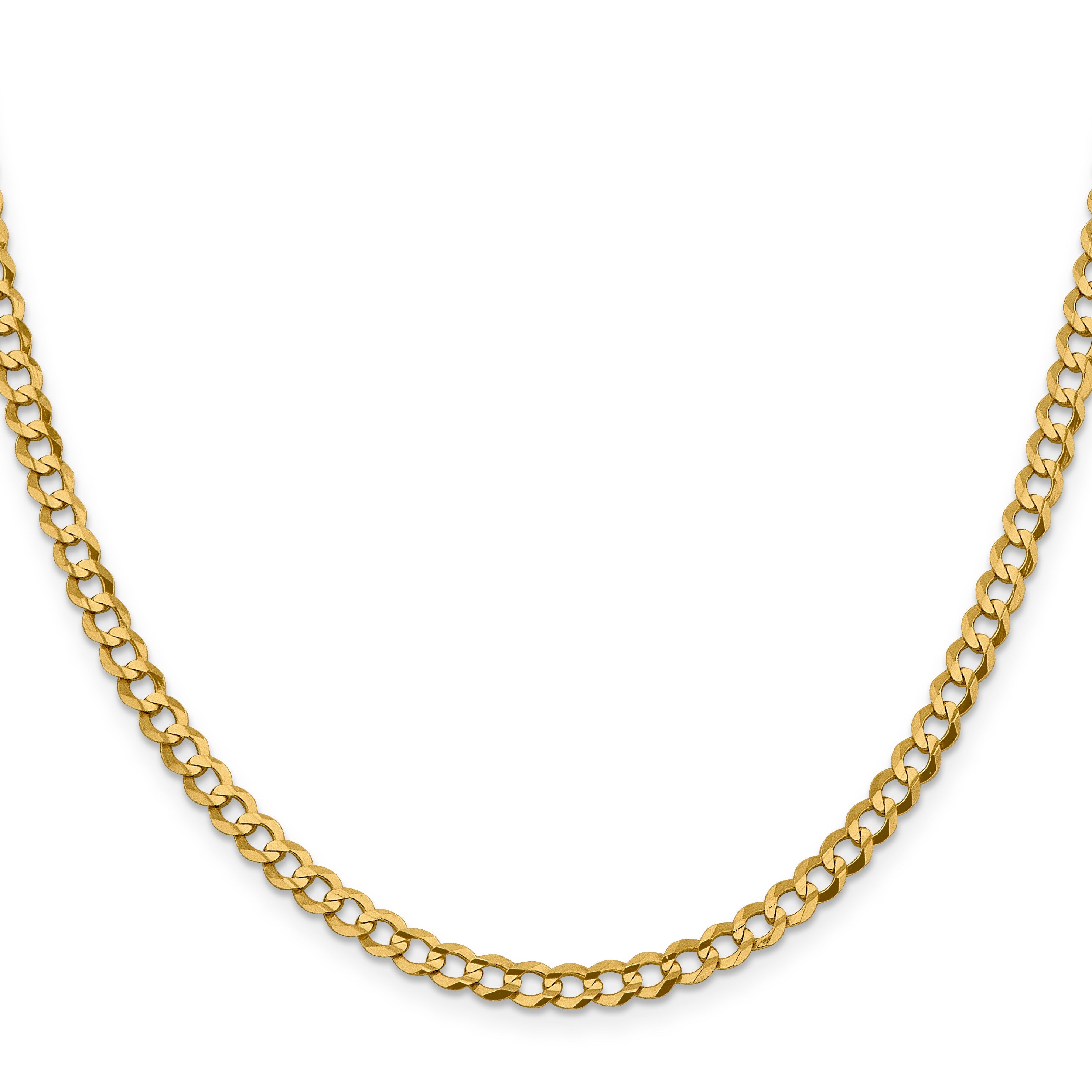 22 Inch 10K Yellow Gold 10K 4.7mm Lightweight Flat Cuban Chain Necklace