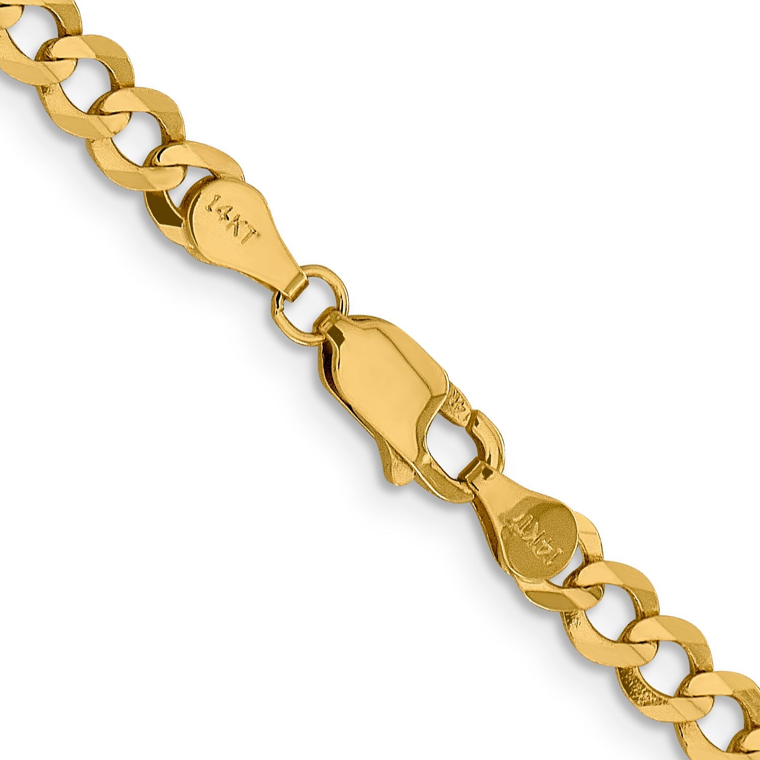 18 Inch 10K Yellow Gold 10K 4.7mm Lightweight Flat Cuban Chain Necklace