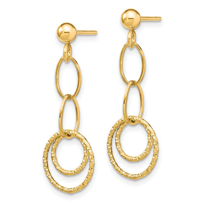 10K Yellow Gold Post Dangle Earrings